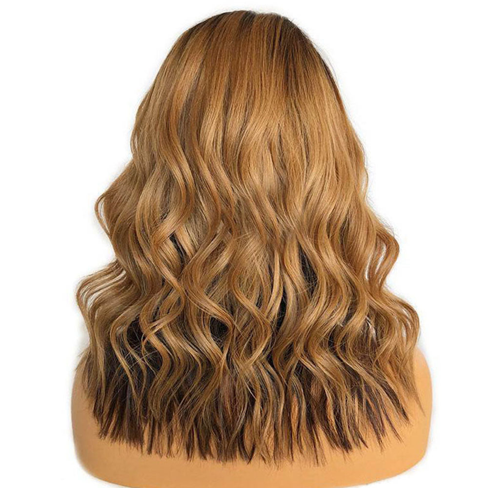 Luve Real HD Lace Ombre Blonde Color Wave Curly Bob 13X4 Lace Frontal Wig
