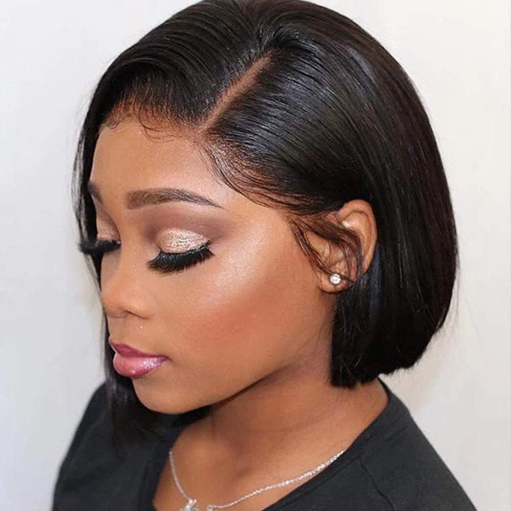 Luve Virgin Hair Side Part Short Bob Glueless 4X4 Lace Closure Wig