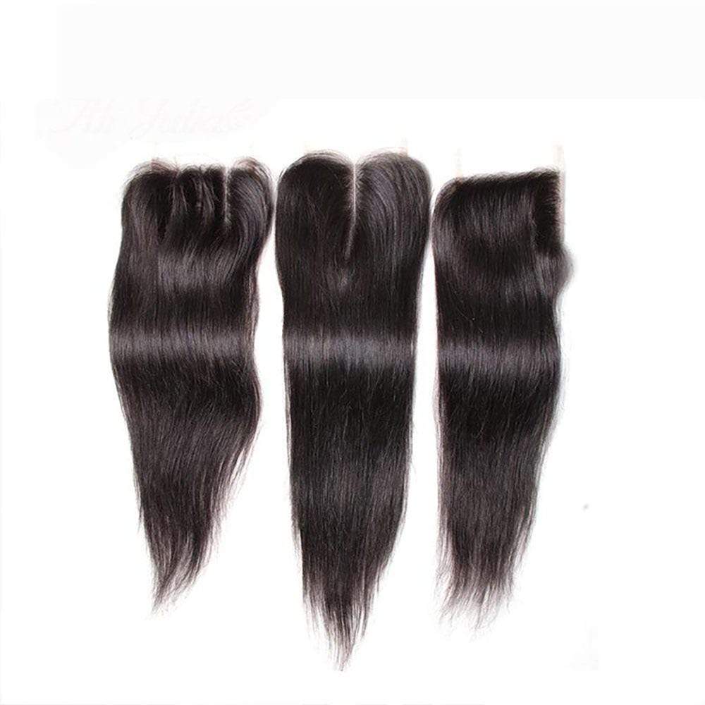 Luve Straight Hair 3 Bundles with 4x4 Lace Closure Human Virgin Hair