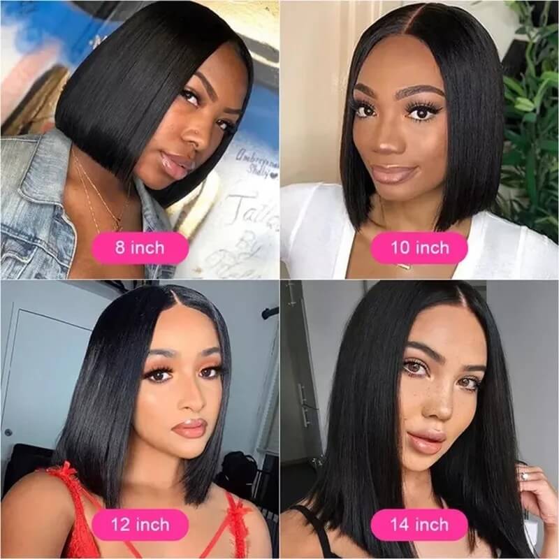 Luve Human Hair Bob V Part Wig Straight Natural Hairline Beginner Friendly