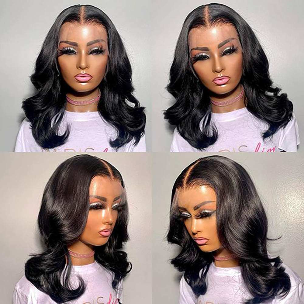 Luve HD Lace Body Wave Glueless Natural Black 13x4 Frontal Lace Wig 