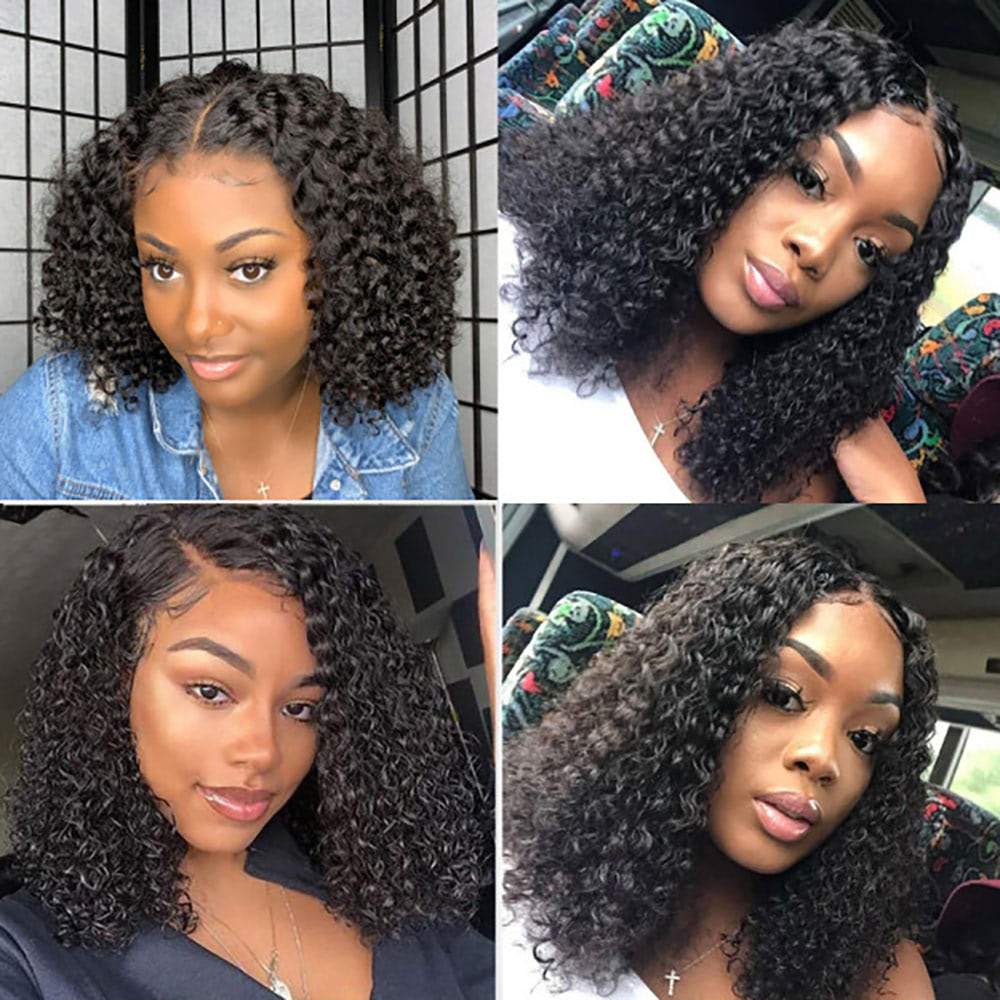 Luve Virgin Hair Celebrity Style Short Curly Bob Glueless Frontal Lace Wig