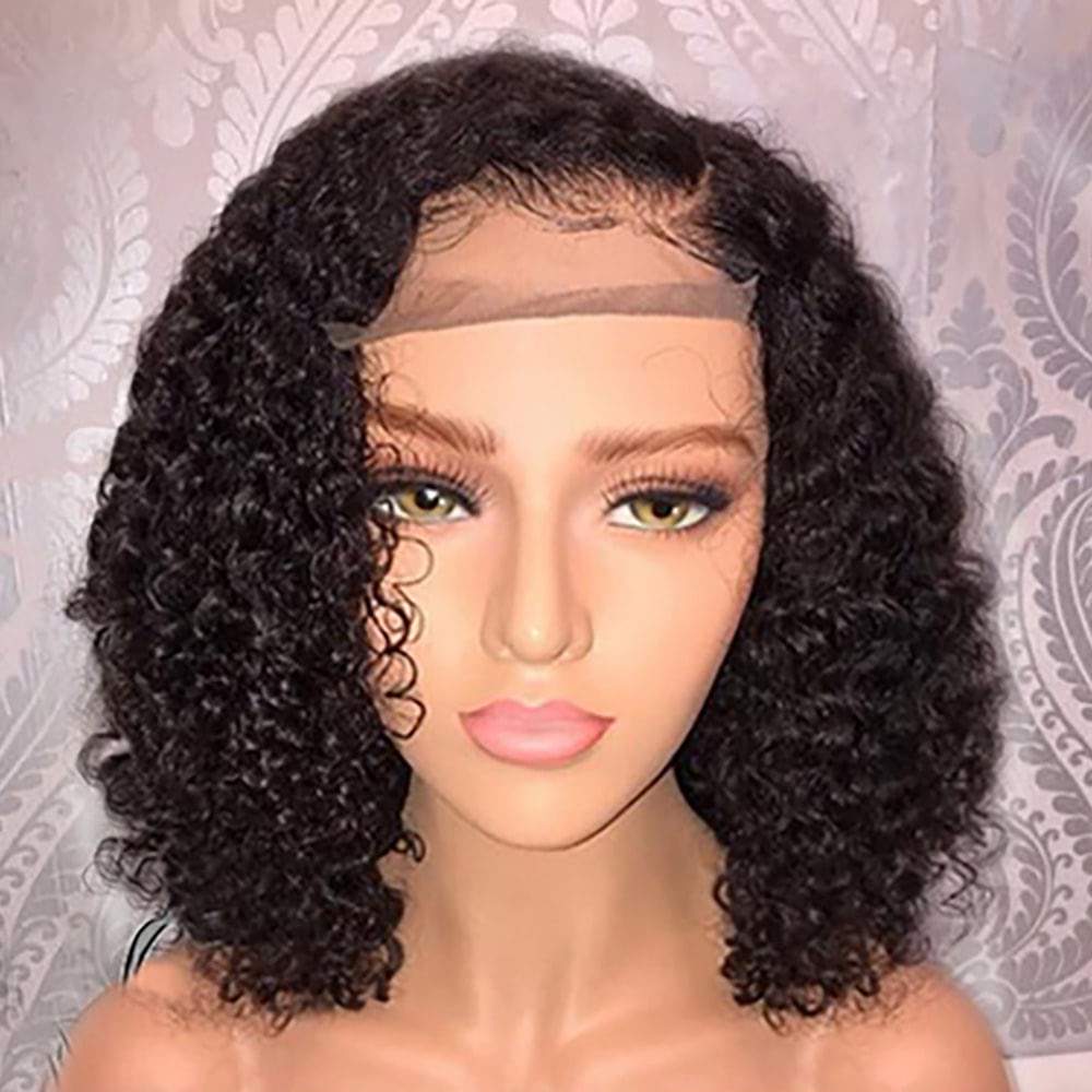 Luve Virgin Hair Celebrity Style Short Curly Bob Glueless Frontal Lace Wig