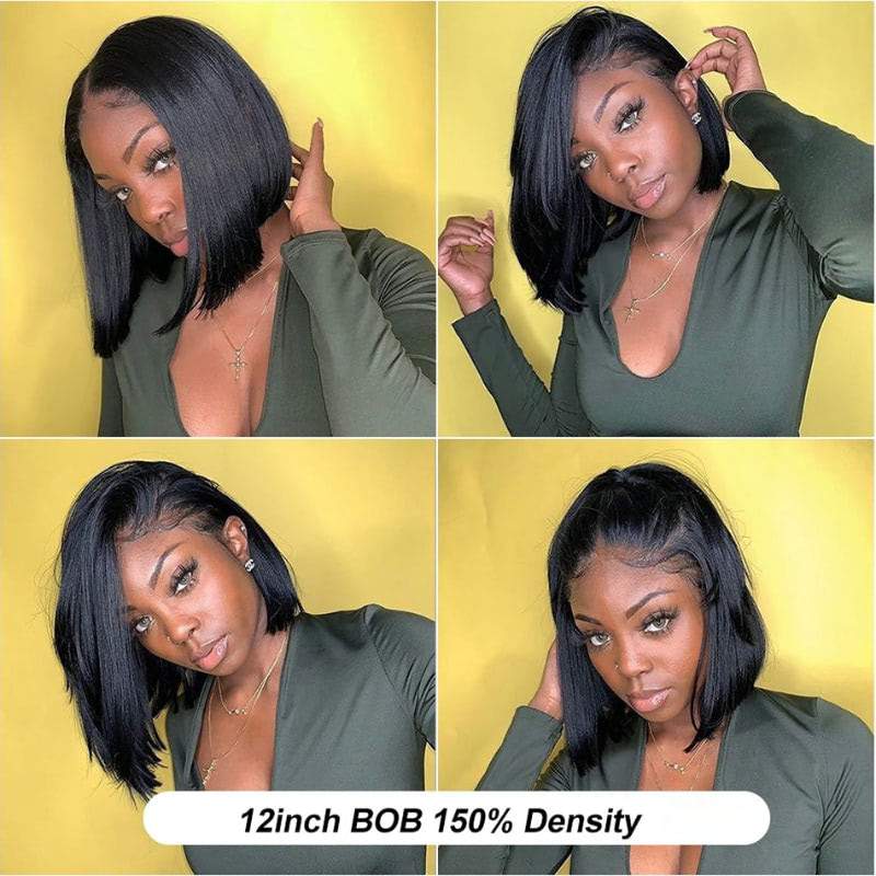 Luve Virgin Hair Side Part Short Bob Glueless 4X4 Lace Closure Wig