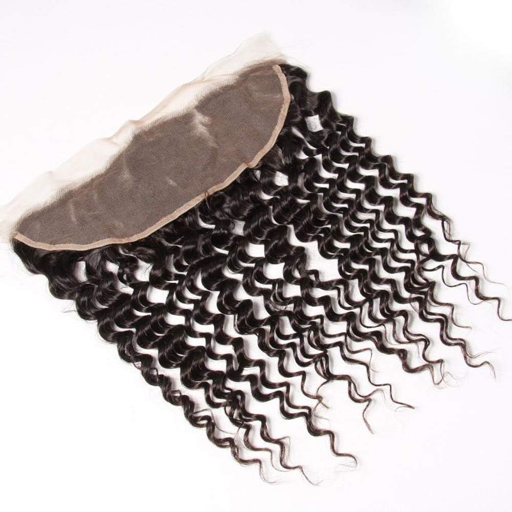 Luve Virgin Human Hair 13x4 Deep Wave Lace Frontal Transparent Closure