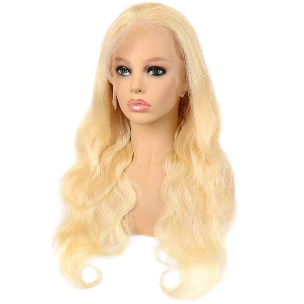 Luve Wigs 613 Blonde Body Wave T Part Lace Front Wig Virgin Human Hair