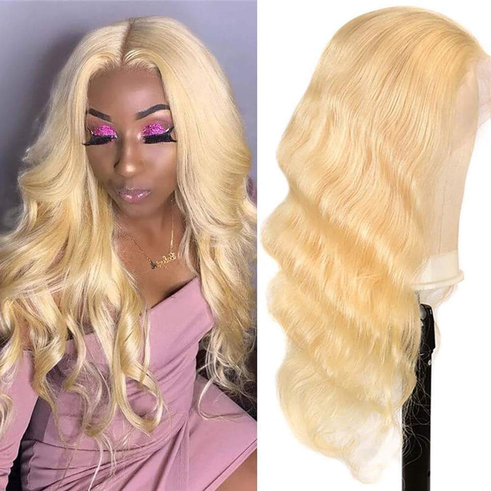 Luve Wigs 613 Blonde Body Wave T Part Lace Front Wig Virgin Human Hair