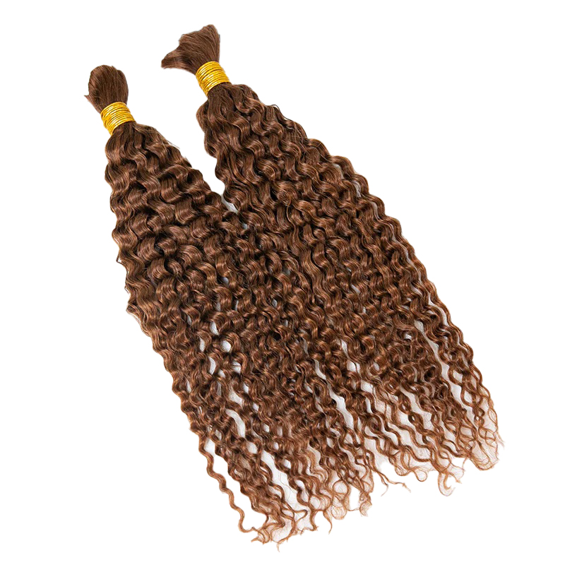 Bulk Human Hair For Braiding #30 Deep Curly 100% Unprocessed