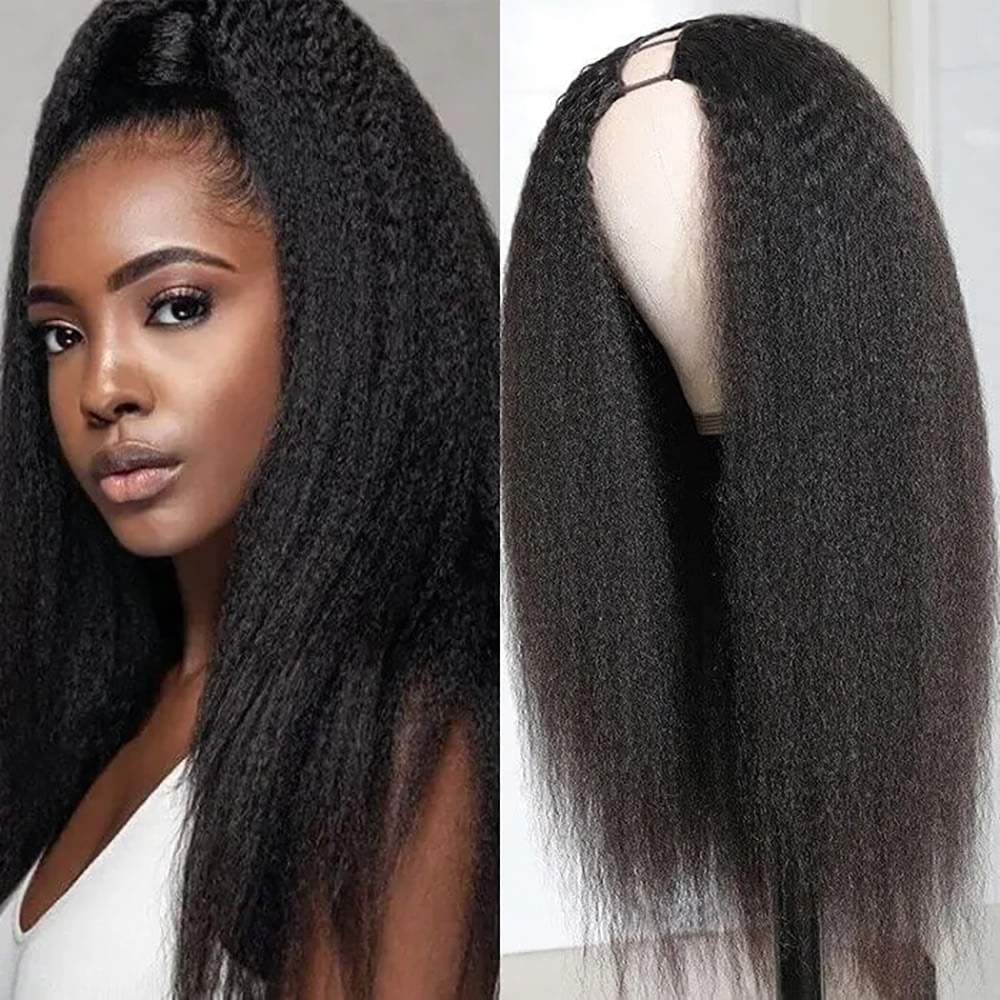Luve Wigs U Part Wig Kinky Straight Affordable Human Hair Wigs