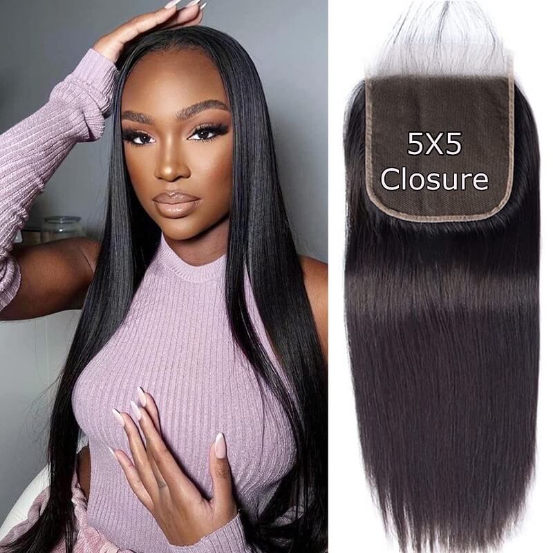 Luve 5x5 HD Lace Closure Straight Hair Transparent Lace Closure