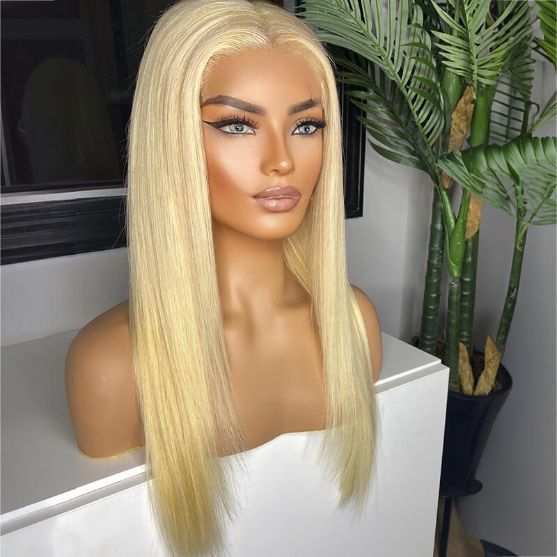 Luve 613 Blonde Color Straight Hair Wigs Glueless 5X5 Closure Lace Frontal Wig