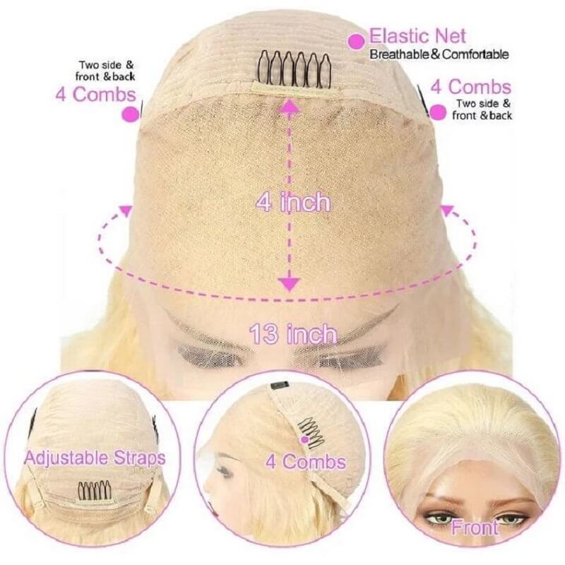 Copper Ginger Straight Bob Wig 13X4 Full Lace Front Glueless Human Hair Wig