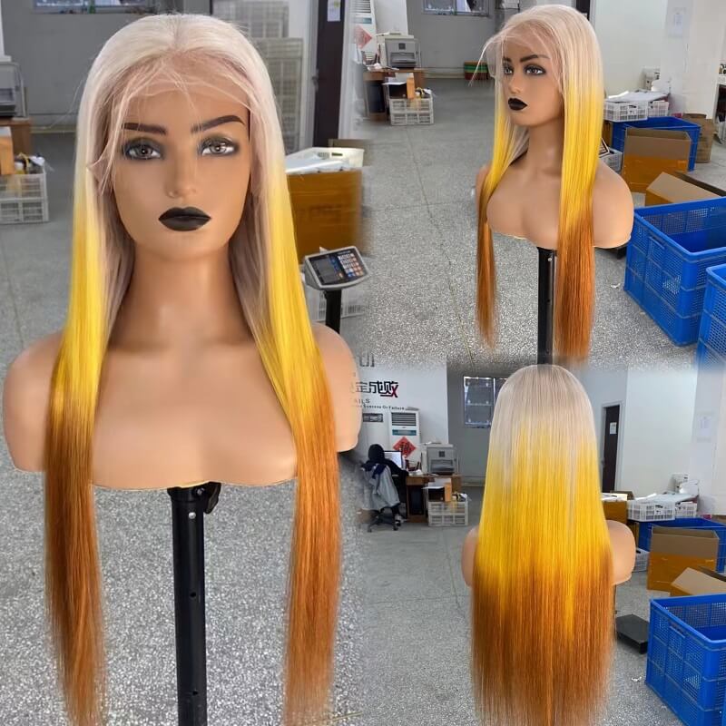 Luve 613 Colorful 13X4 Lace Front Wig 180% Density Glueless Straight Human Hair Wigs