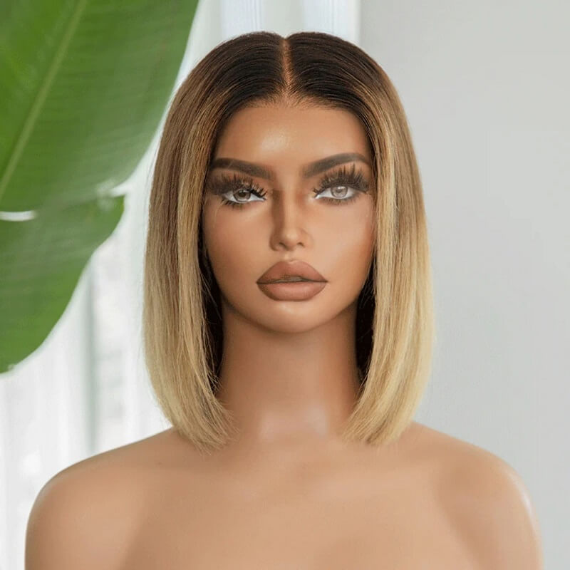 Luve Blonde Luxury Bob Straight Glueless 13x6 HD Lace Mid Part Human Hair Wig