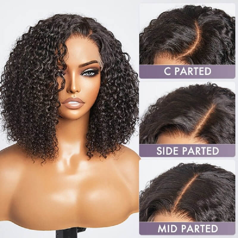 Luve Breathable Cap Afro Curly Glueless 5x5 Closure Lace Wig Beginner Friendly