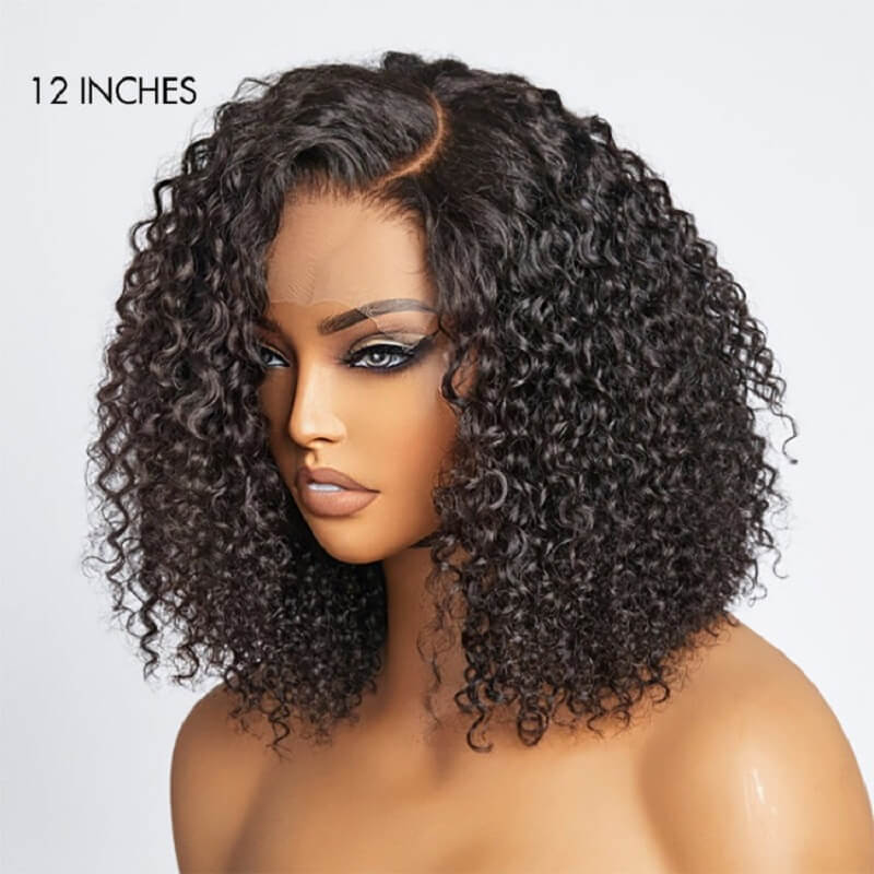 Luve Breathable Cap Afro Curly Glueless 5x5 Closure Lace Wig Beginner Friendly