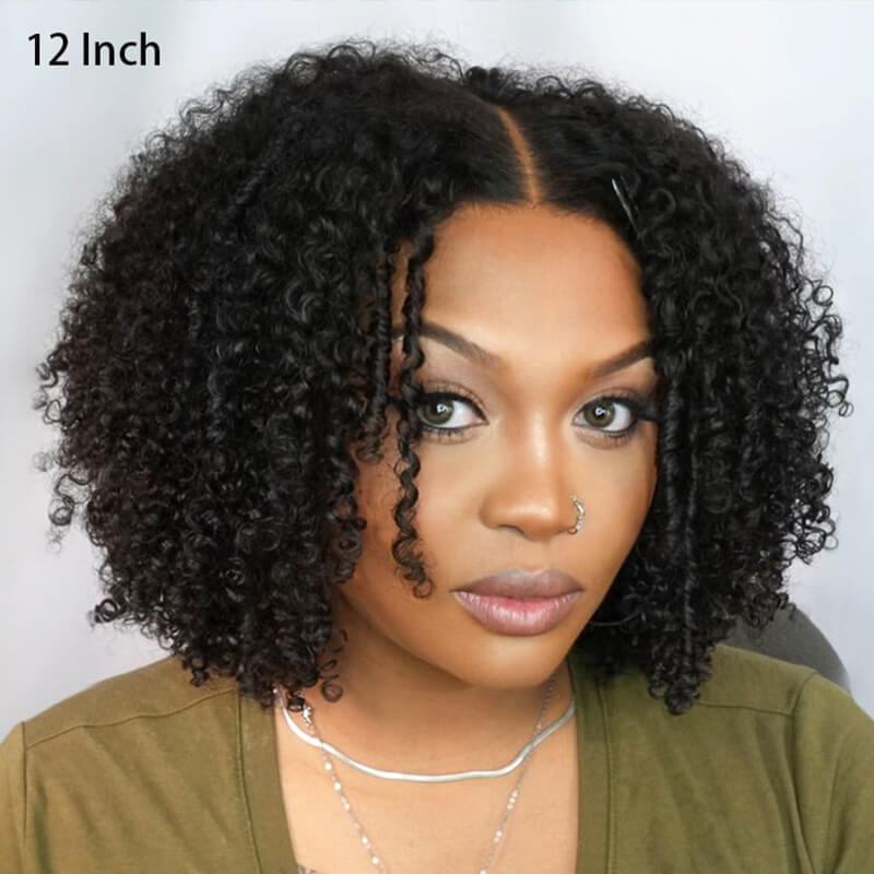 Luve Breathable Cap Gorgeous Natural Coily Curl Glueless 5X5 Closure HD Lace Wig 