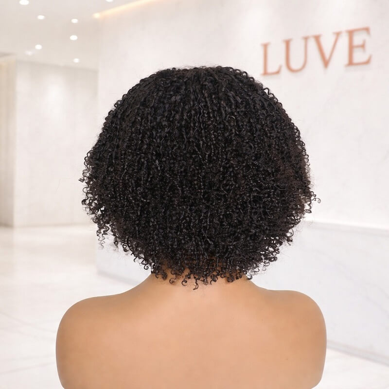 Luve Breathable Cap Gorgeous Natural Coily Curl Glueless 5X5 Closure HD Lace Wig 