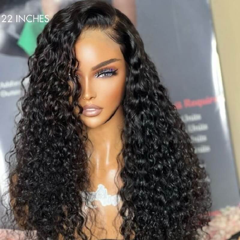 Luve Breathable Cap Water Wave Glueless 5X5 Closure HD Lace 180% Density Human Hair Wig