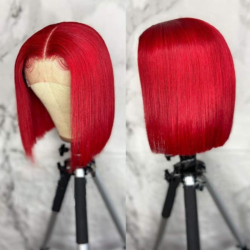 Luve Colorful Glueless Silky Bob Wig Lace Front Wig Pre Plucked 100% Human Hair Ready To Go