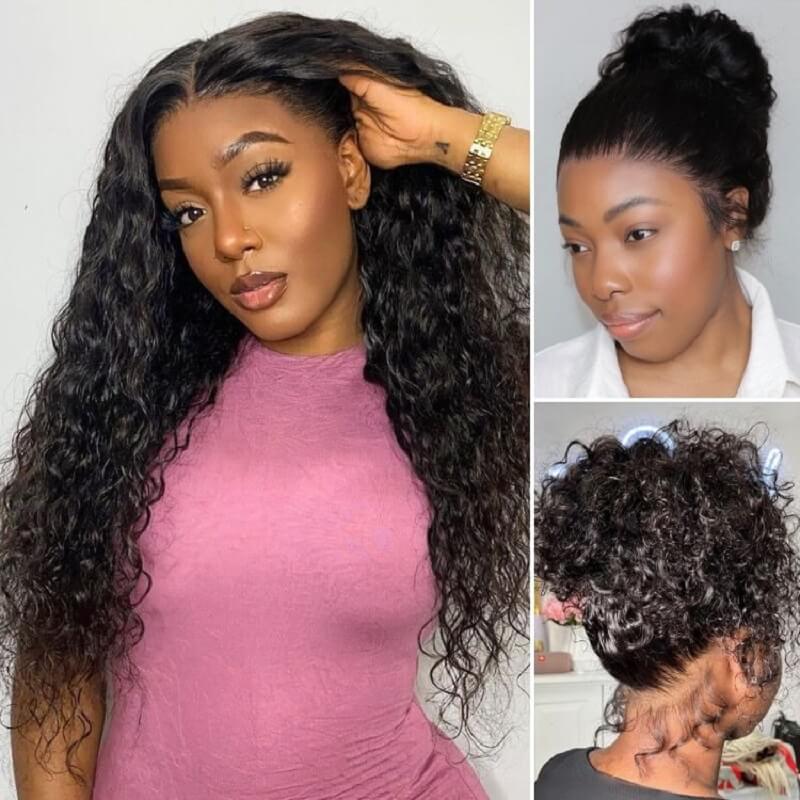 Water Wave 360 HD Lace Wig 100% Human Hair 180% Density Natural Look