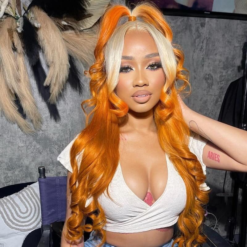 Luve Limited Design Trendy Blonde Ombre Ginger Wave 13X4 HD Lace Front Glueless Wig