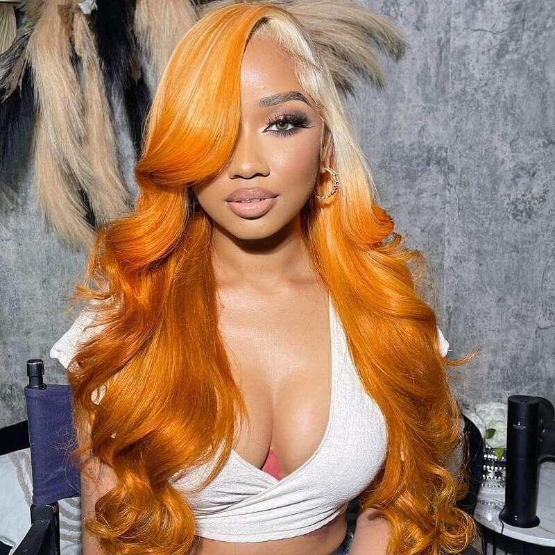 Luve Limited Design Trendy Blonde Ombre Ginger Wave 13X4 HD Lace Front Glueless Wig