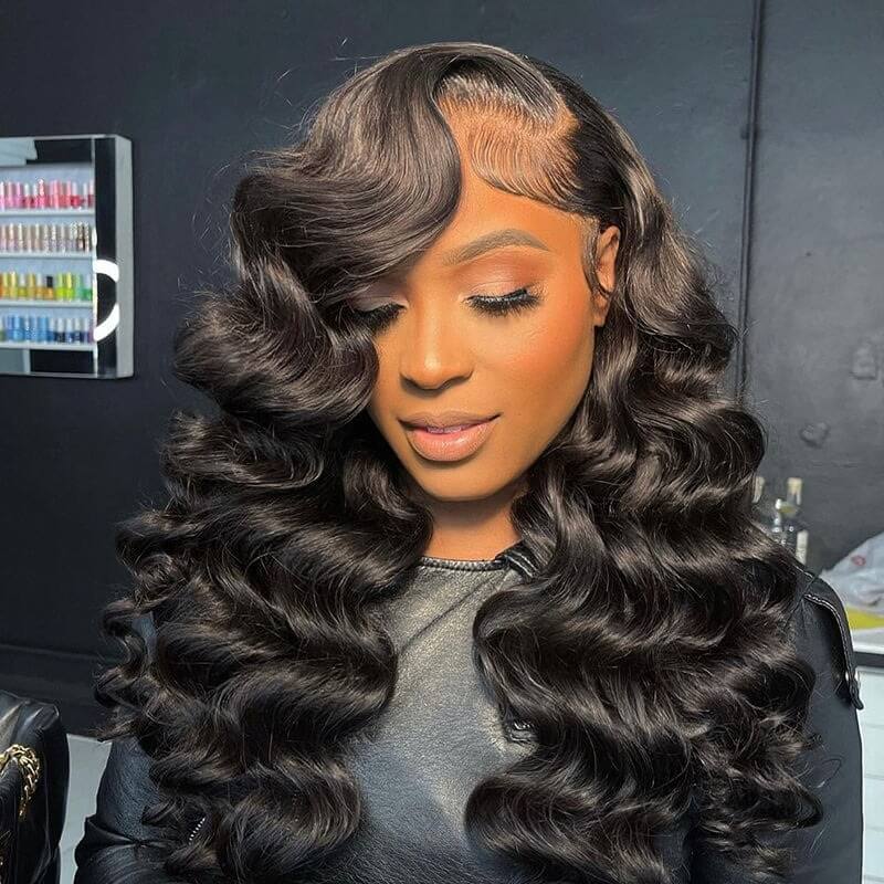 Luve Loose Deep Wave 13X4 HD Lace Front Wig 180% Density Glueless 100% Human hair