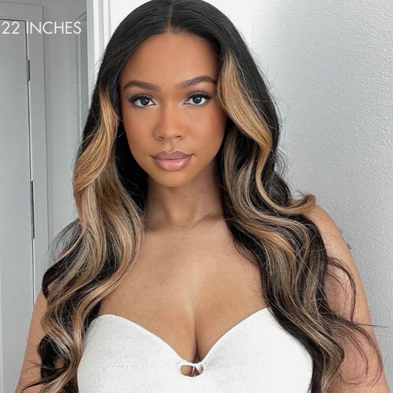 Luve Loose Wave Blonde Highlights 5x5 HD Lace Closure Wig Human Hair