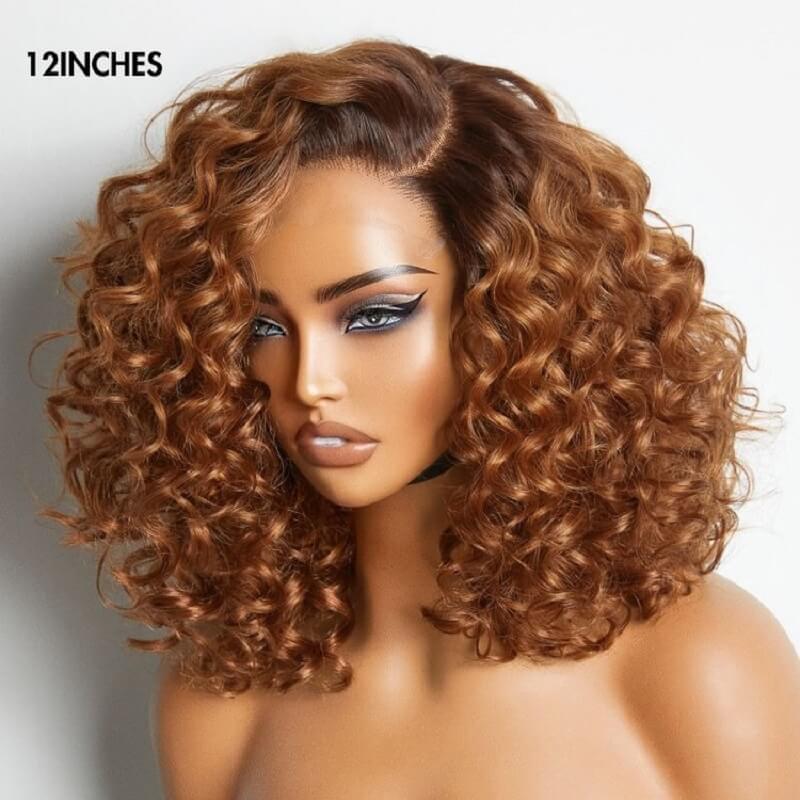 Luve Mature Boss Style Natural Black | Ginger Ombre Loose Wave Glueless 5X5 Lace Human Hair Wig 