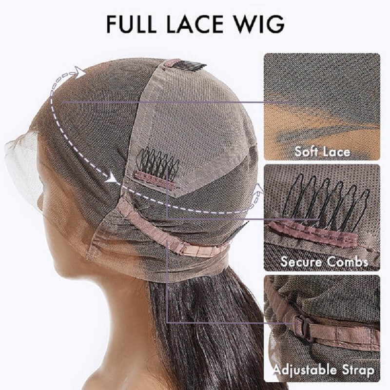 Luve 150% Density Body Wave Full Lace Wig Human Hair Pre-Plucked With Baby Hair