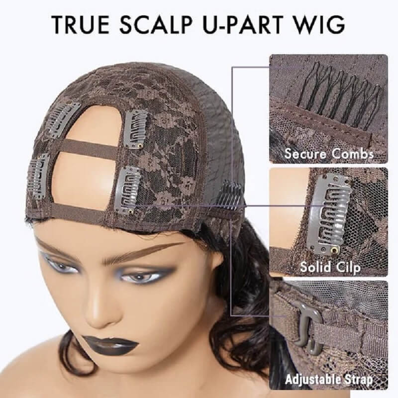 Luve U Part Wig Quick & Easy Affordable Wig Natural Black U Part Wig