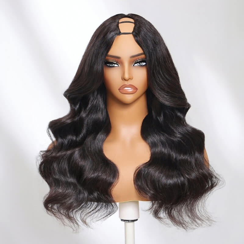 Luve U Part Wig Quick & Easy Affordable Wig Natural Black U Part Wig