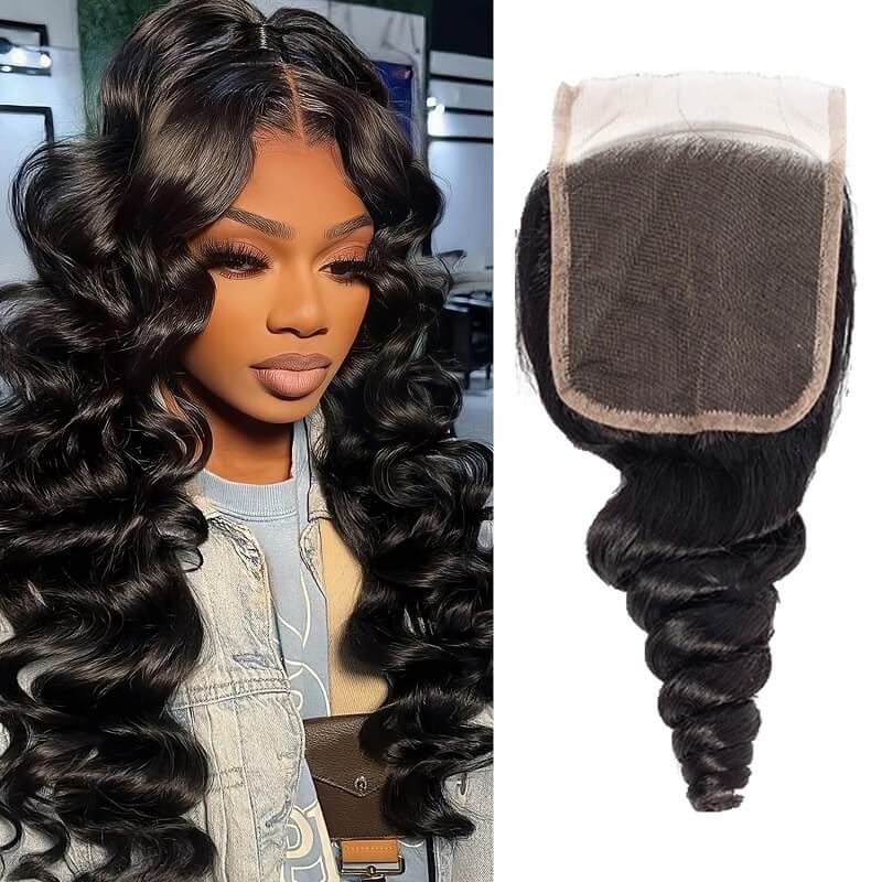 Luve Virgin Hair Lace Closure 4X4 Loose Wave 1 Pack Hair Extension