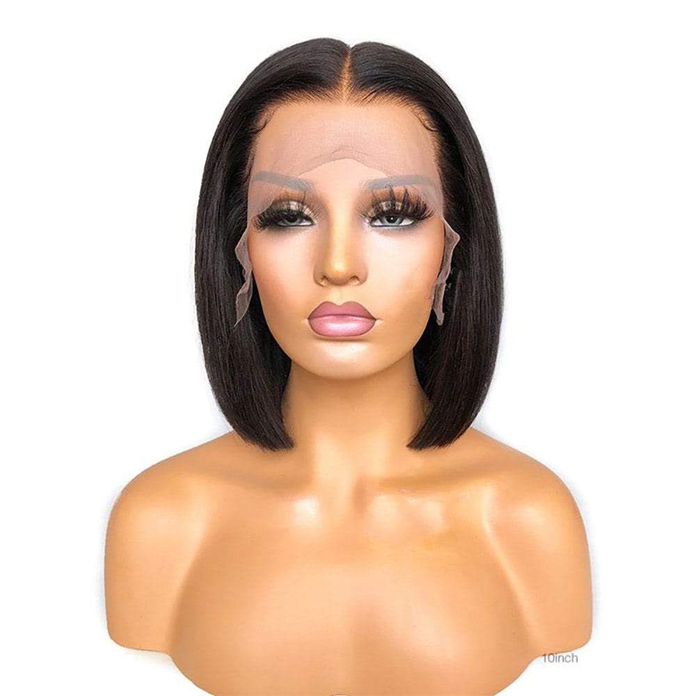 LUVE Human Hair 10 Inch Bob Wig Pre-bleached Lace Frontal Bob Wigs