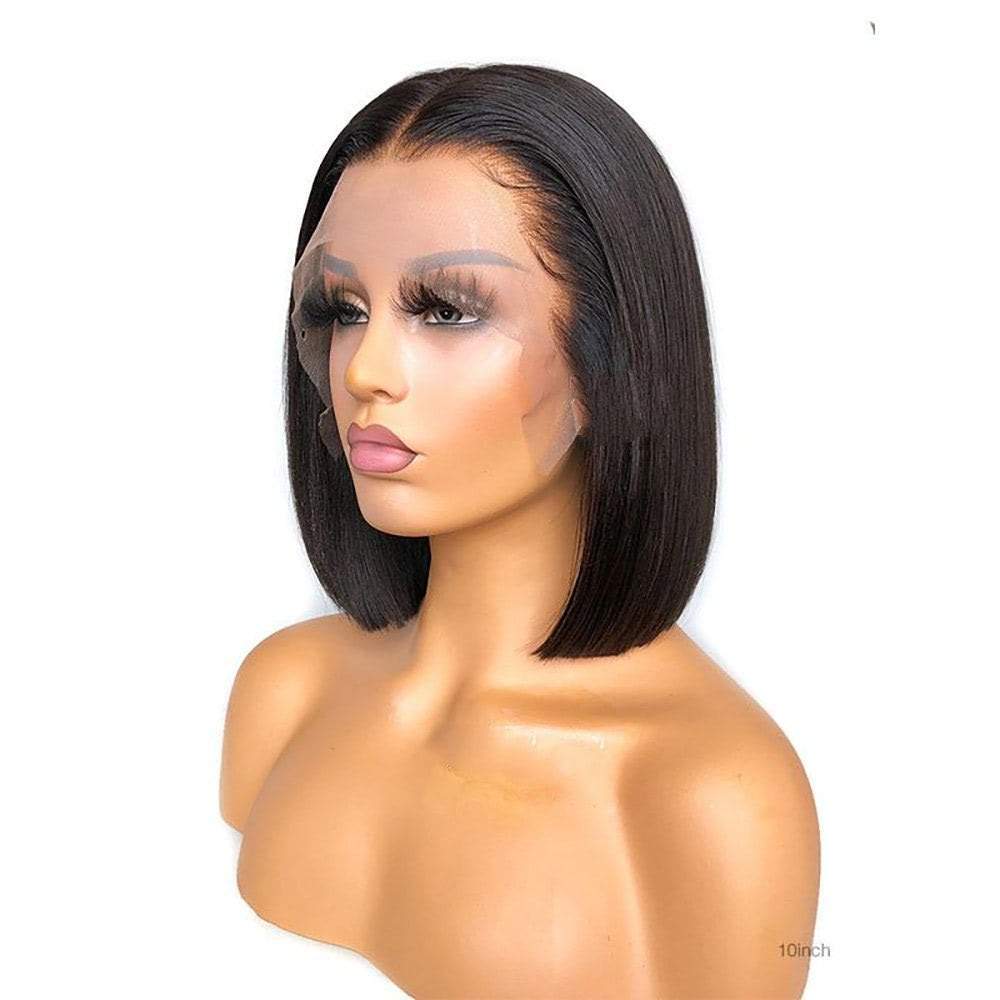 LUVE Human Hair 10 Inch Bob Wig Pre-bleached Lace Frontal Bob Wigs