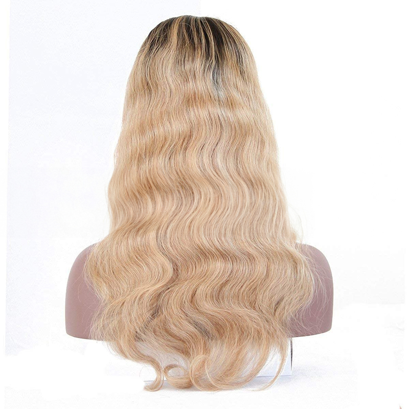 Ombre #1B/27 Honey Blonde 360 Lace Front Wig Human Hair Body Wave