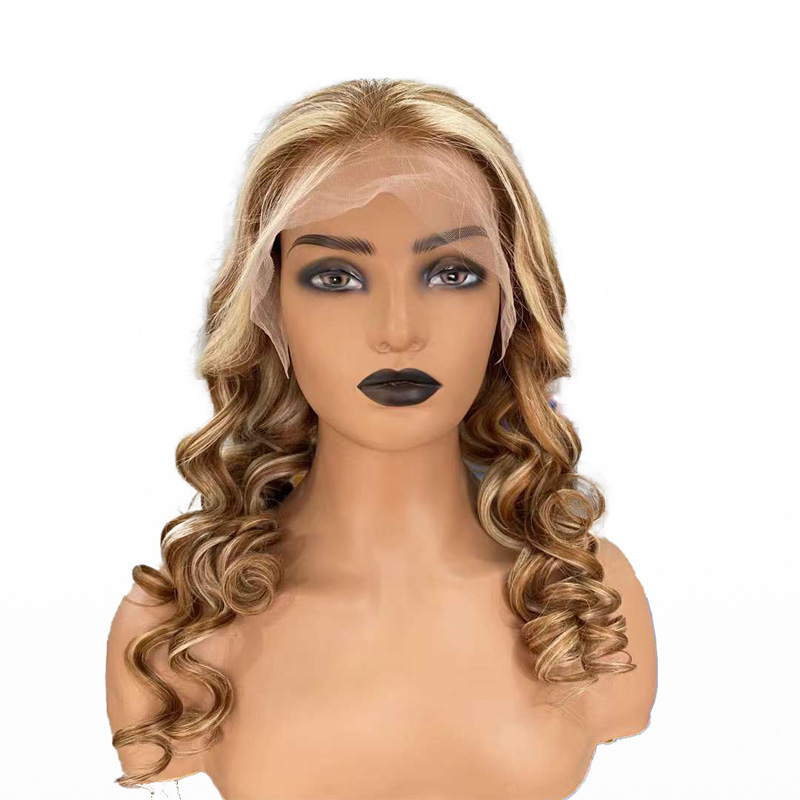 Ombre Honey Blonde Wave Lace Front Wigs Human Hair Glueless Lace Wigs