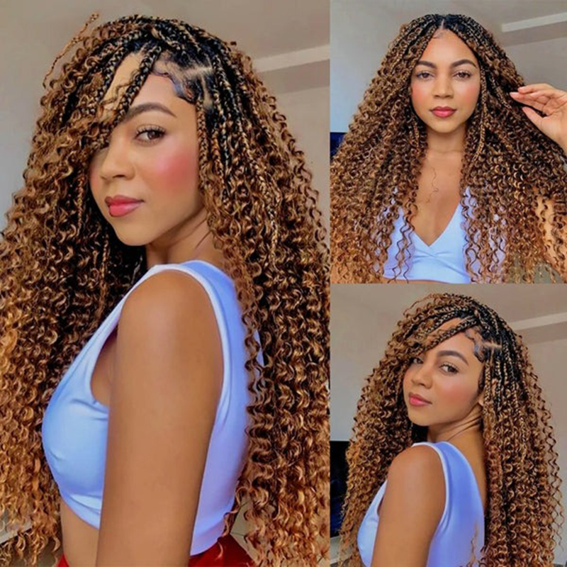 P4 #27 Braiding Hair Water Wave Bulk Human Hair for Braids Hair Extensions