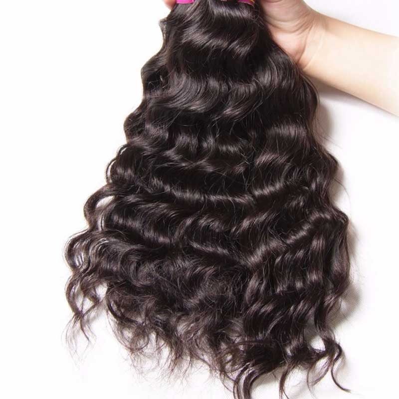 Real Virgin Human Hair Weave Natural Wave 1 Bundle Weft Extensions