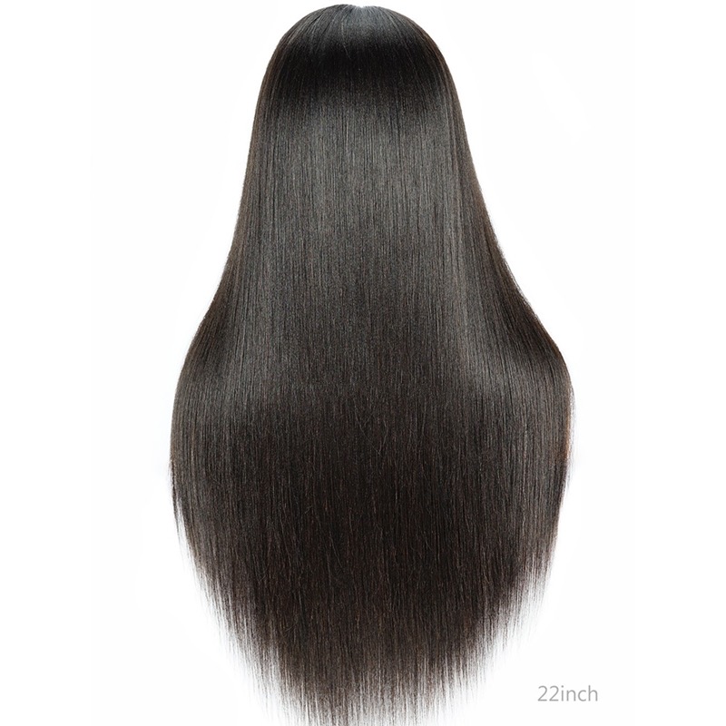 Natural Hairline Relaxed Light Yaki Straight 360 Lace Wig Pre-Plucked Hairline
