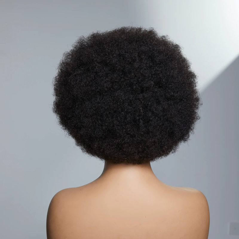 Retro & Vintage Afro Curl 13X4 Frontal Lace Wig 100% Human Hair Bleached