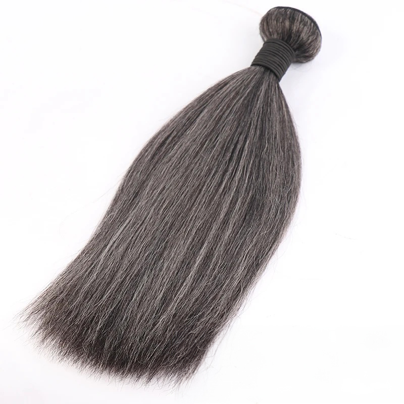 Salt and Pepper Hair Bundles Straight Human Hair Silver Grey Hair Weave