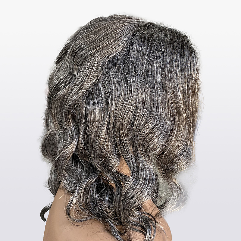Salt & Pepper Wigs Gray Color Wavy Wigs Glueless 13x4 Lace Front Wig