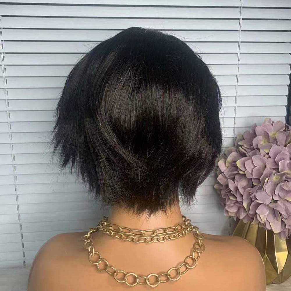 Short Straight Bob Wigs Human Hair Glueless 13x4 Lace Front Wigs for Black Women