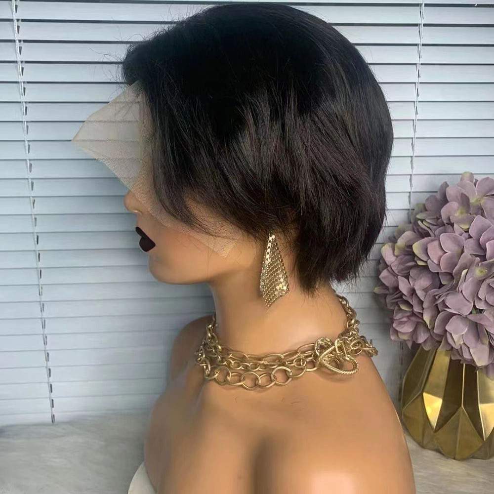 Short Straight Bob Wigs Human Hair Glueless 13x4 Lace Front Wigs for Black Women