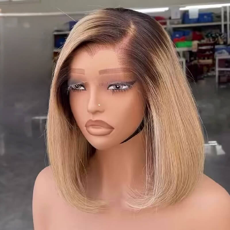 Short Blonde Bob Wig Glueless 13x4 HD Lace Front Wig with M Hairline