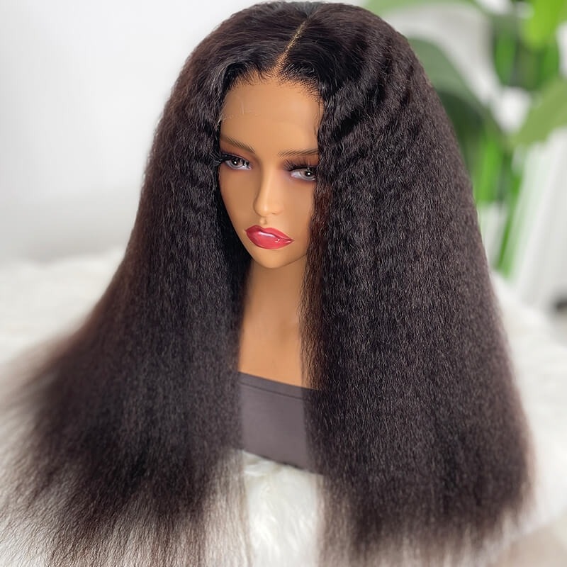 Super Fine HD Invisible 13X6 Glueless Lace Wig Kinky Straight Hair