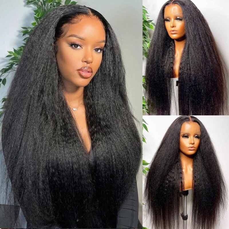 Super Fine HD Invisible 13X6 Glueless Lace Wig Kinky Straight Hair
