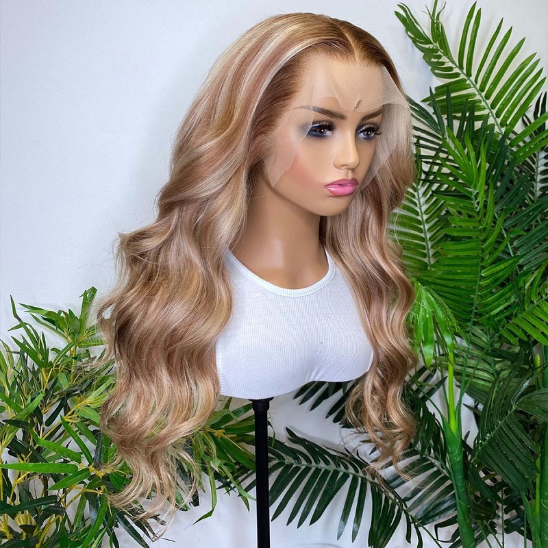 Luve Highlight Honey Blonde Human Wig P4/613 Body Wave 13x4 Lace Front Wig